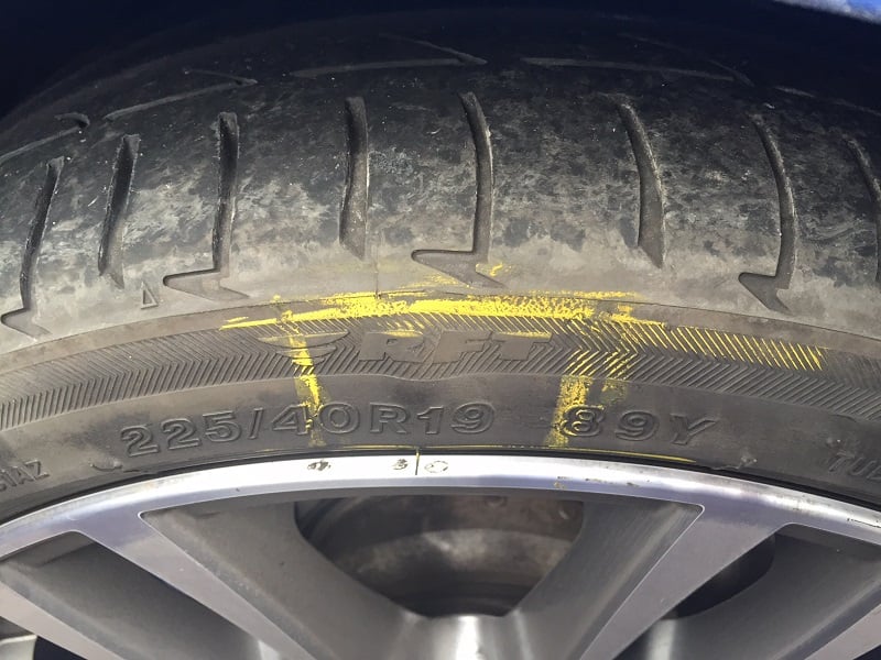 tire with bulges and blisters