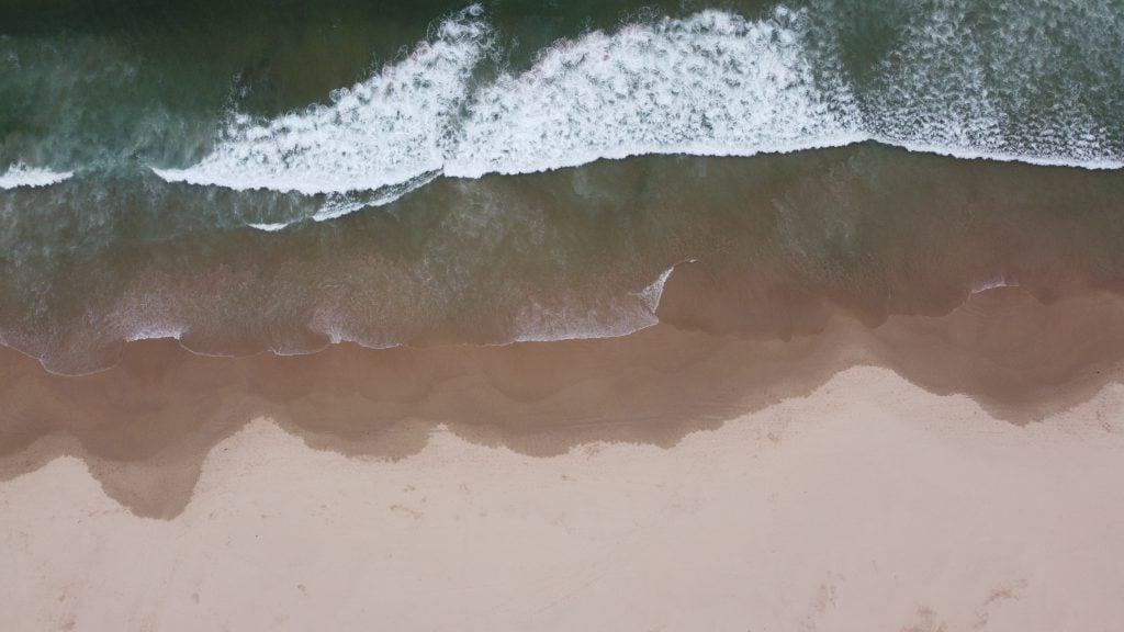 Aerial view of Stockton Beach Track