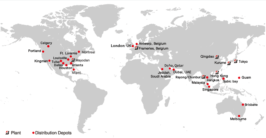 Bridgestone Tires Production Locations