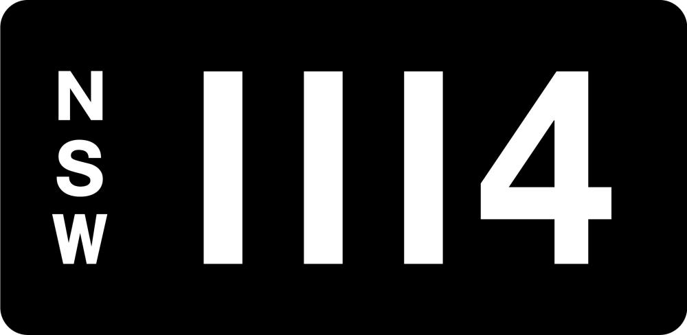 NSW Numeric Number Plate '1114'