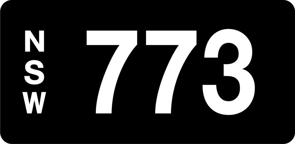 NSW Numeric Number Plate '773'