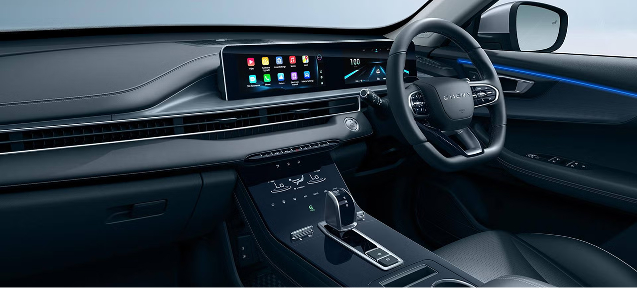 Chery interior showing infotainment system