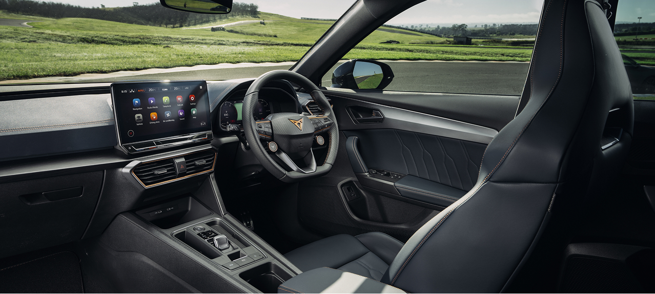 Cupra interior showing infotainment system