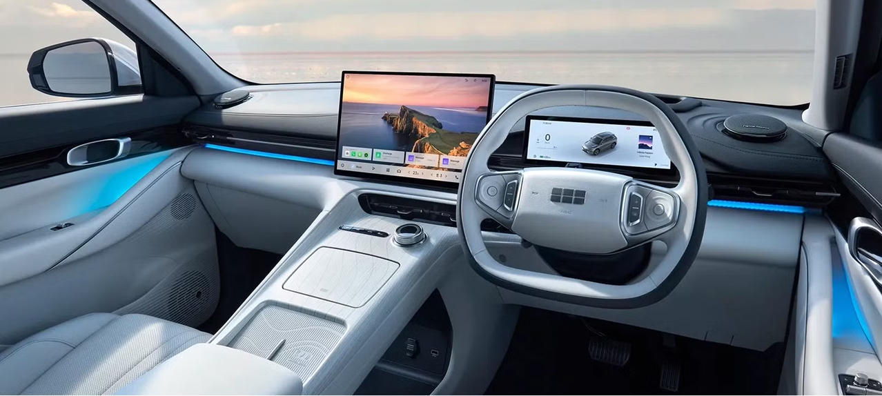 Geely interior showing infotainment system