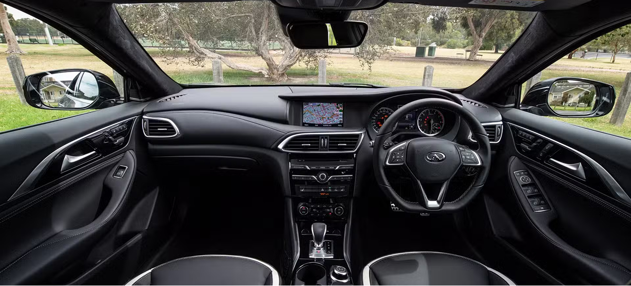 Infiniti interior showing infotainment system