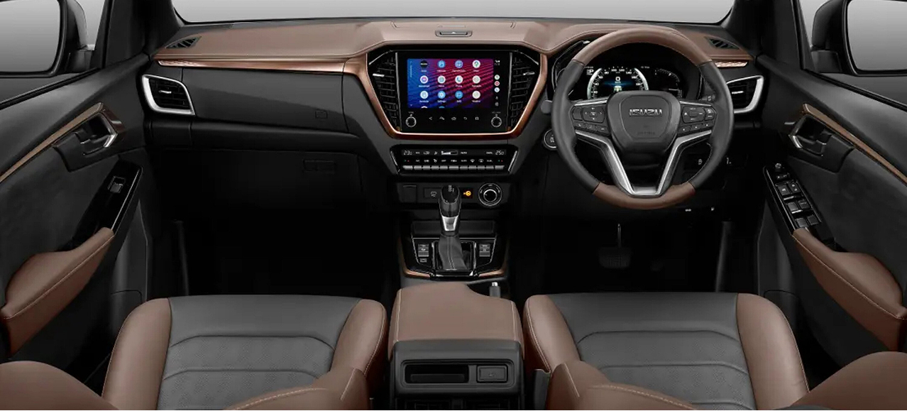 Isuzu interior showing infotainment system