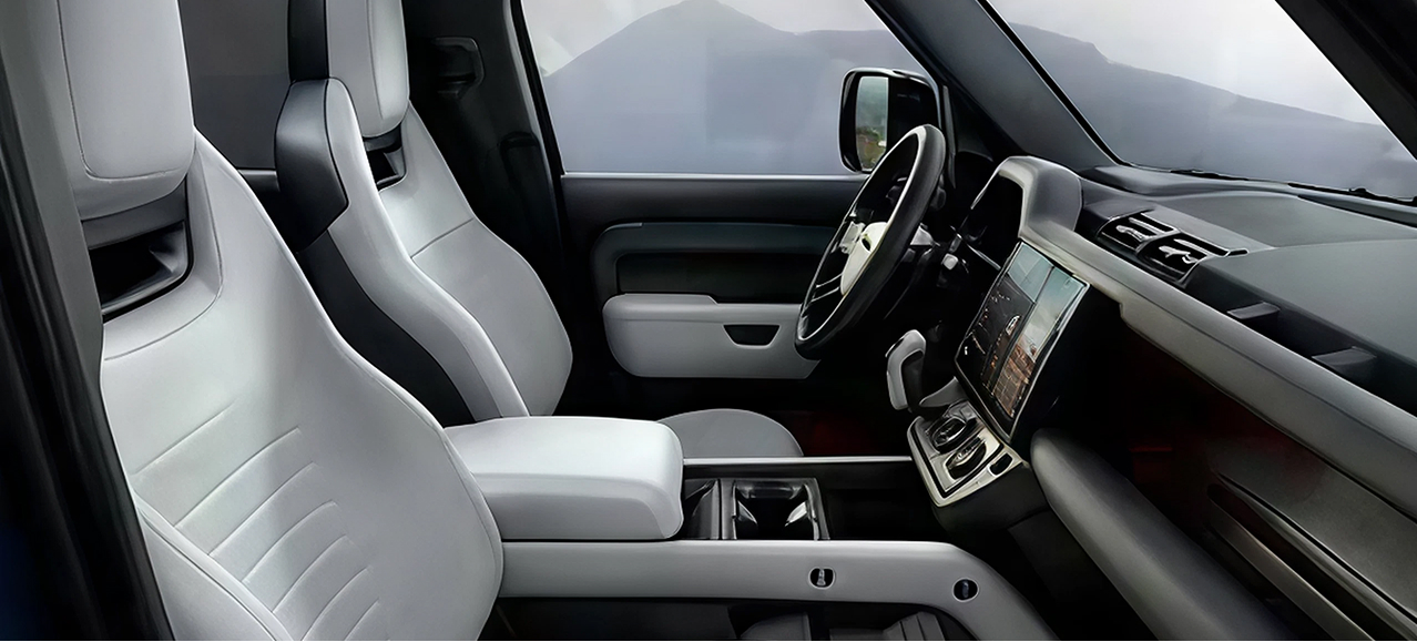 Land Rover interior showing infotainment system