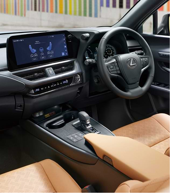 Lexus interior showing infotainment system