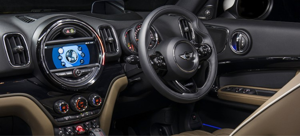 Mini interior showing infotainment system