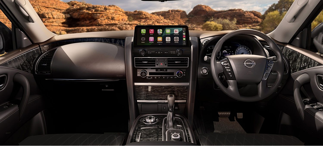 Nissan interior showing infotainment system