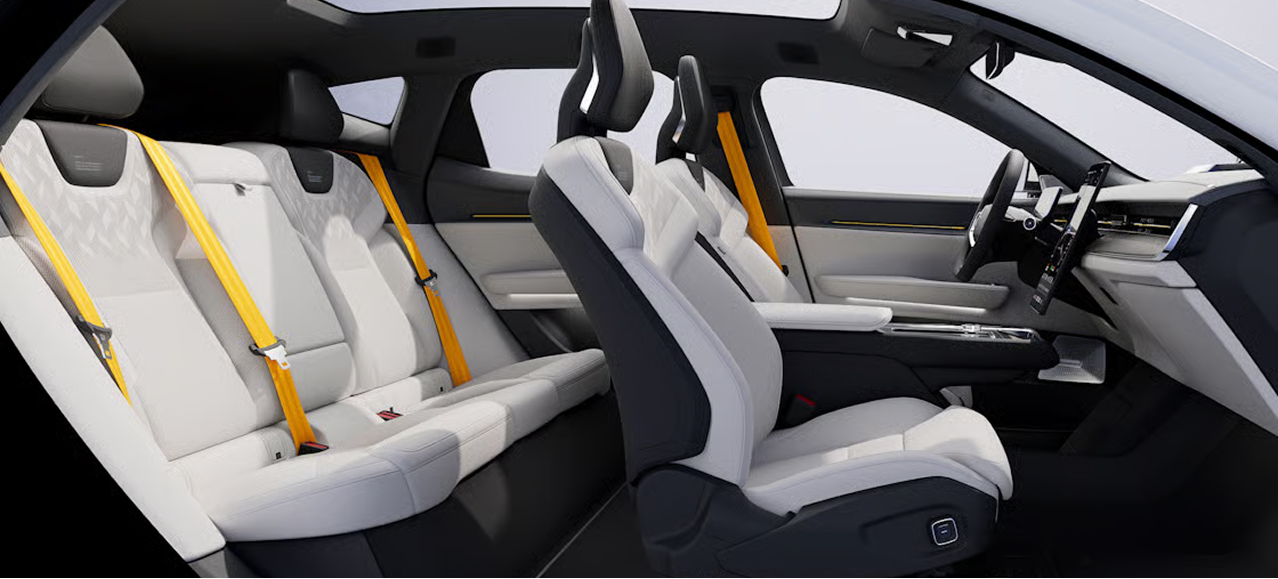 Polestar interior showing infotainment system