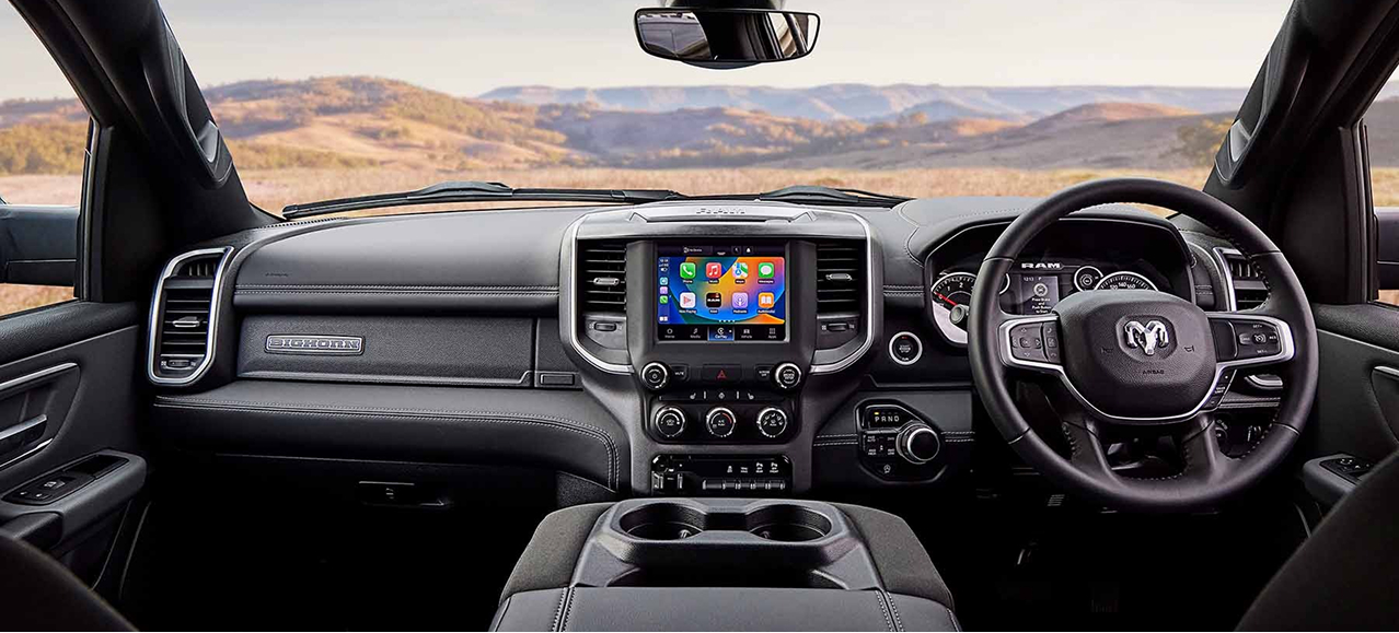RAM interior showing infotainment system