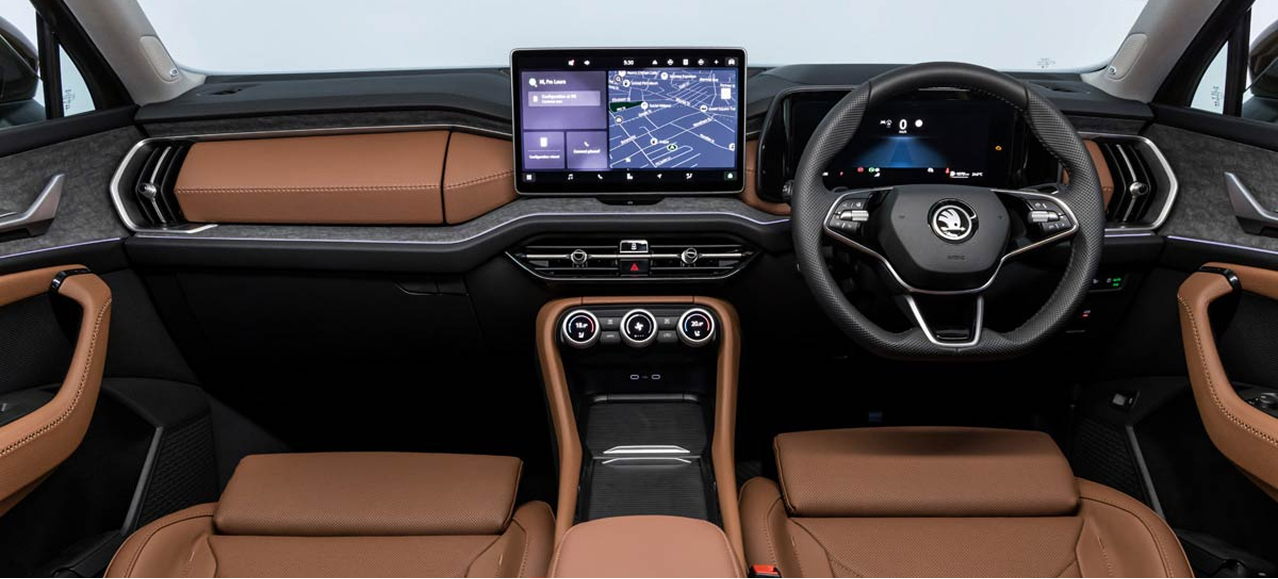 Skoda interior showing infotainment system