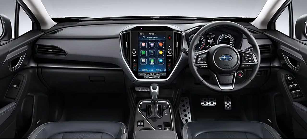 Subaru interior showing infotainment system