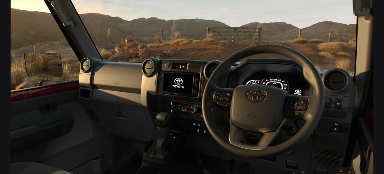 Toyota interior showing infotainment system