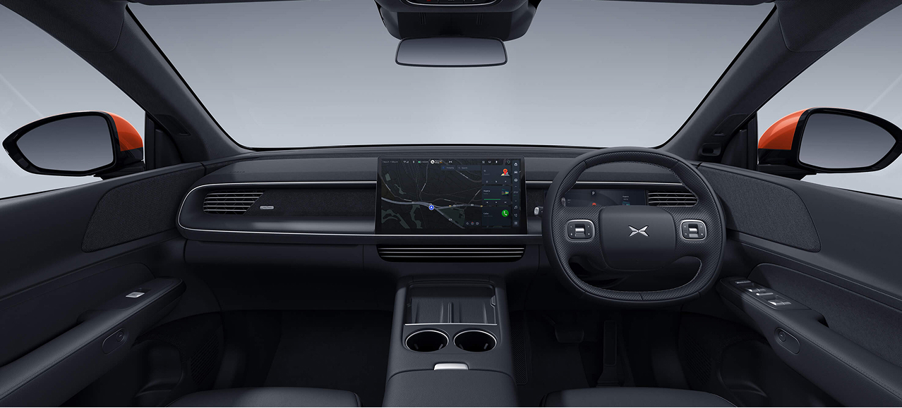 XPENG interior showing infotainment system